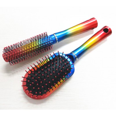 Professional rainbow colorful hair brush