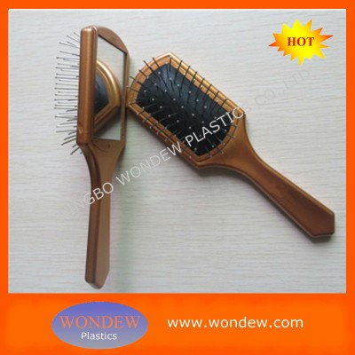 17.5cm size small hair brush with mirror for cosmetic