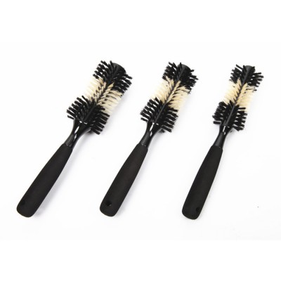 Round wooden curling hair brush with soft touch