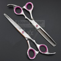 Professional hair scissor Metallic Silver color with Rings salon hair equipment hair cutting scissor barber shop equipment